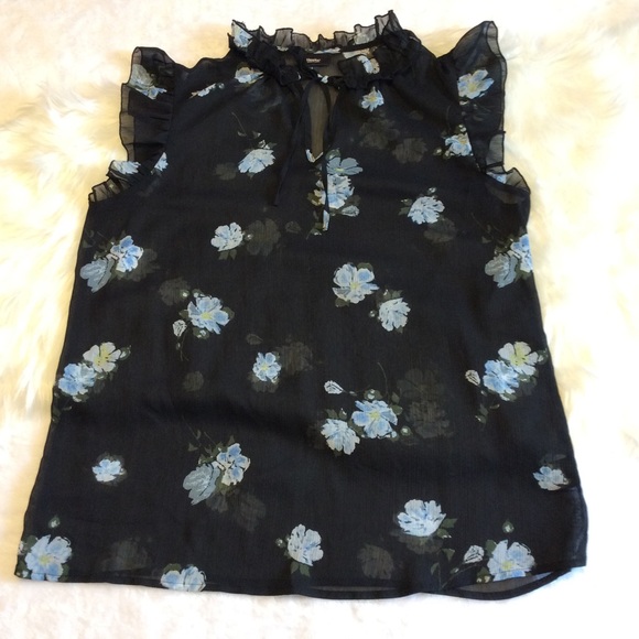 Mossimo Tops - 6 for $20 Mossimo Black Sheer Floral Women’s L